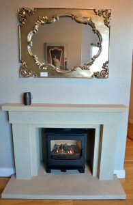 Fireplace With Floral Mirror