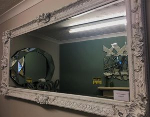 Large White Ornate Mirror